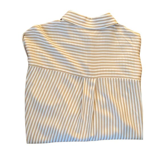 MANGO MNG STRIPED SOFT SHIRT BLOUSE FOR BUSINESS OR CASUAL OR VACATIONWEAR - Picture 4 of 6
